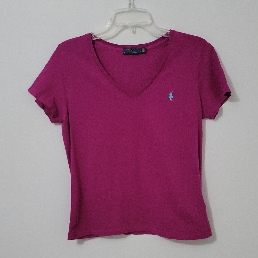 Polo by Ralph Lauren Women's V-Neck Tee, Size Large